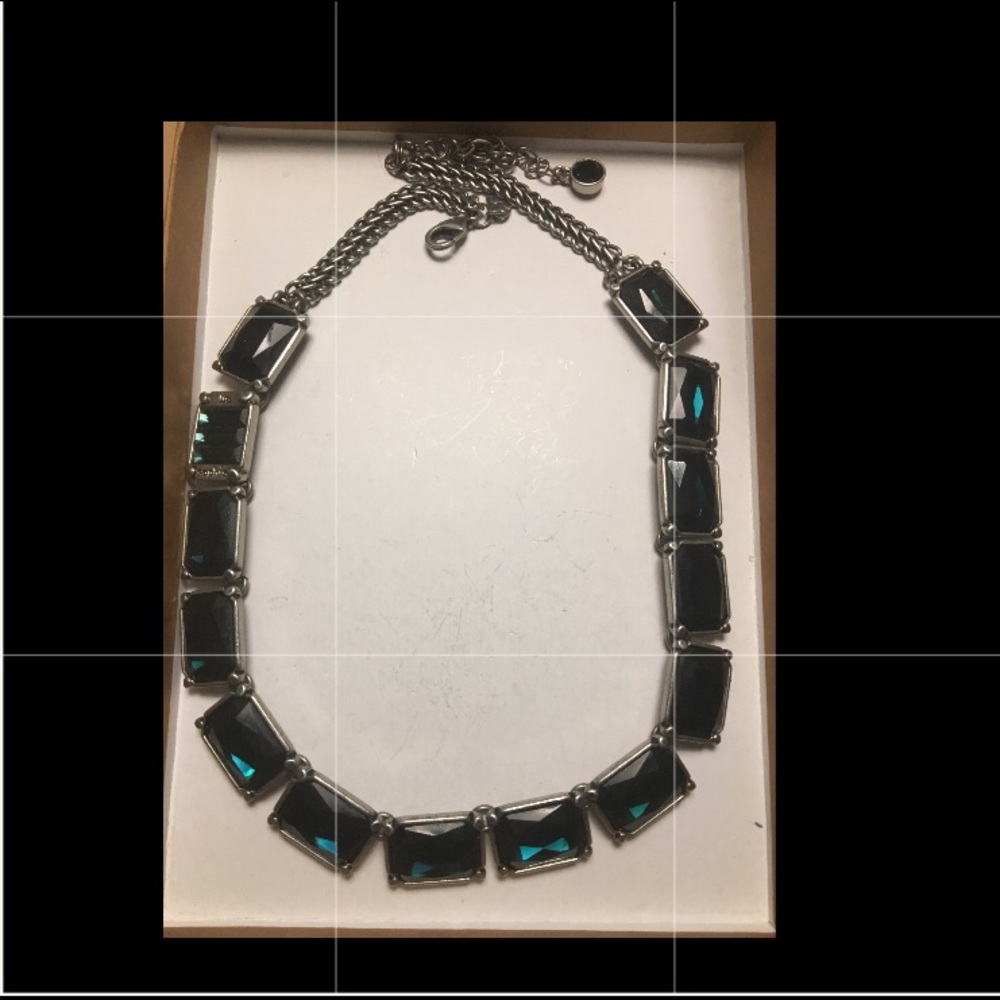 Blue beveled necklace